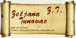 Željana Tunovac vizit kartica